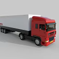 Red Commercial Truck With White Cargo Container And Modern Exterior