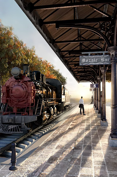 Outdoor Train 3d model Outdoor Train 3d model