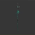 Fantasy Sword With Blue Glowing Dragon Pattern And Decorative Top Design