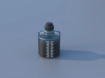 Black And Silver Graduated Measuring Cup As Daily Household Kitchen Tool 3d model