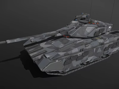 Detailed Modern Military Tank 3D Model With Camouflage Coating And Turret Cannon 3d model