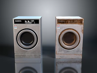 Two Samsung Desktop Computer Towers New And Old Condition Comparison 3d model