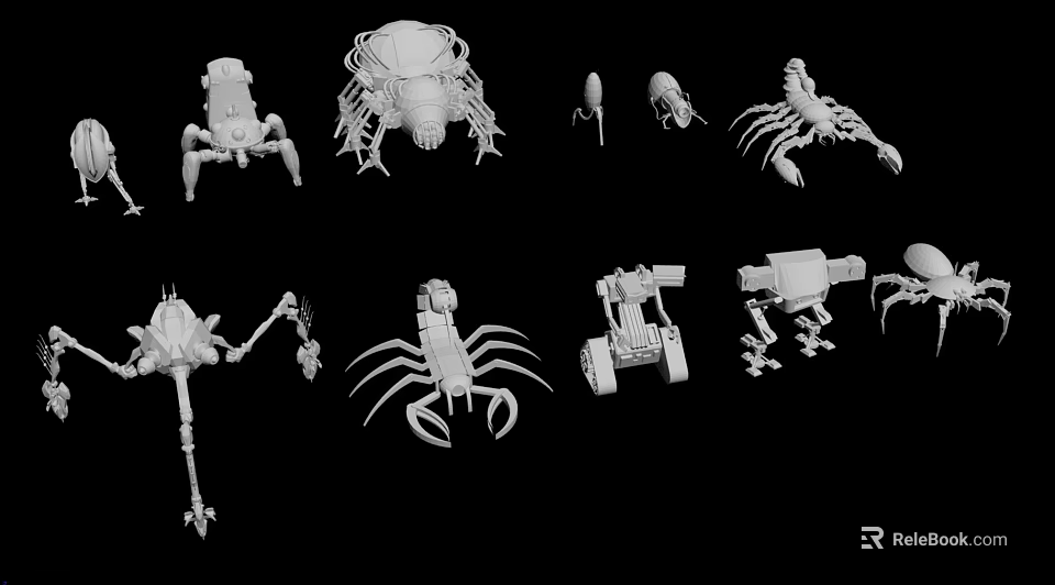 Various Character And Creature 3D Models With Detailed Sculptures And Designs 3d model