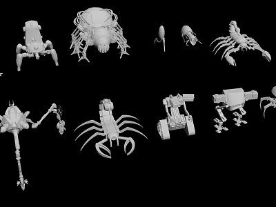 Various Character And Creature 3D Models With Detailed Sculptures And Designs 3d model