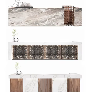 Modern reception desk 3d model
