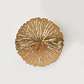 Golden Lotus Shaped Decorative Wall Lamp With Textured Surface Design 3d model