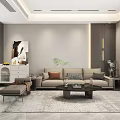 Modern Living Dining Room Interior Design With Sofa TV Coffee Table And Dining Chairs