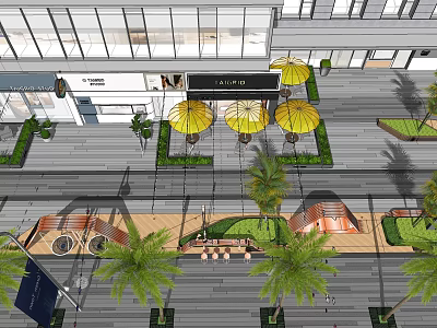 Modern Pedestrian Street Commercial Pedestrian Street Landscape 3d model