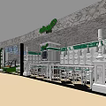 Green Themed Milk Tea Shop With Decorative Wall And Seating Area