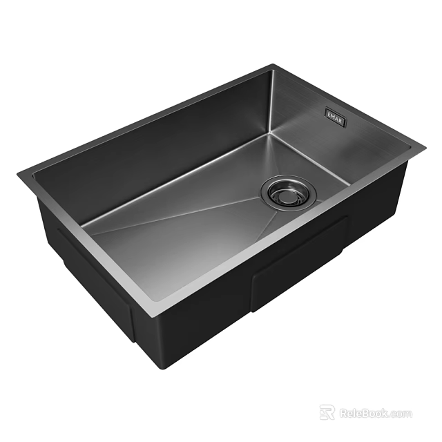 Stainless Steel Single Bowl Kitchen Sink With Modern Design And Smooth Surface 3d model 