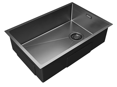 Stainless Steel Single Bowl Kitchen Sink With Modern Design And Smooth Surface 3d model