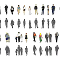 Modern multiplayer character combination 3d model