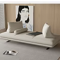 Beige Sectional Sofa With Soft Cushions On Light Rug By Wooden Wall And Artwork