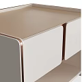 Modern Bedside Table With Drawers Glass Top And Storage Shelf Design 3d model