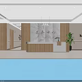 Kangxin Center Modern Reception Area With Marble Backdrop And Wooden Decor