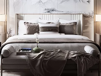 New Chinese Style Bedroom Wardrobe 3d model