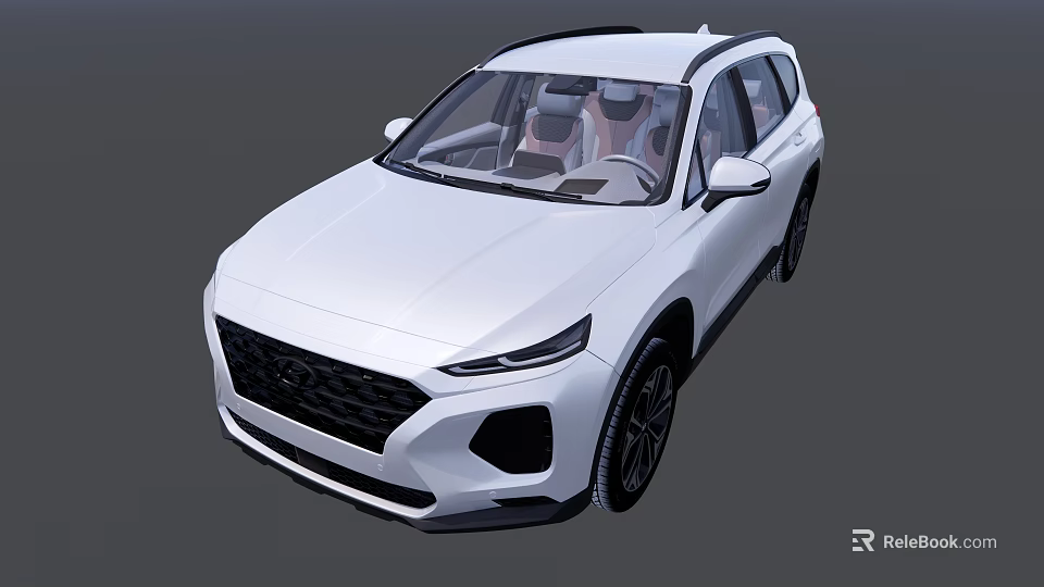 Hyundai White SUV Exterior Design With Sleek Body And Modern Front Grille 3d model 