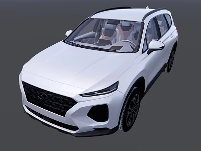 Hyundai White SUV Exterior Design With Sleek Body And Modern Front Grille 3d model