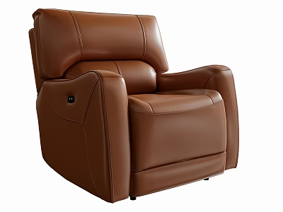 Modern Brown Leather Massage Chair with Comfortable Ergonomic Design and Electric Control 3d model