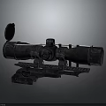 Tactical Weapon Optical Sniper Scope With Adjustable Knobs And Rifle Mount Design 3d model