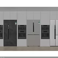Modern Kitchen Interior Built in Refrigerators and Freezers with Oven Appliances