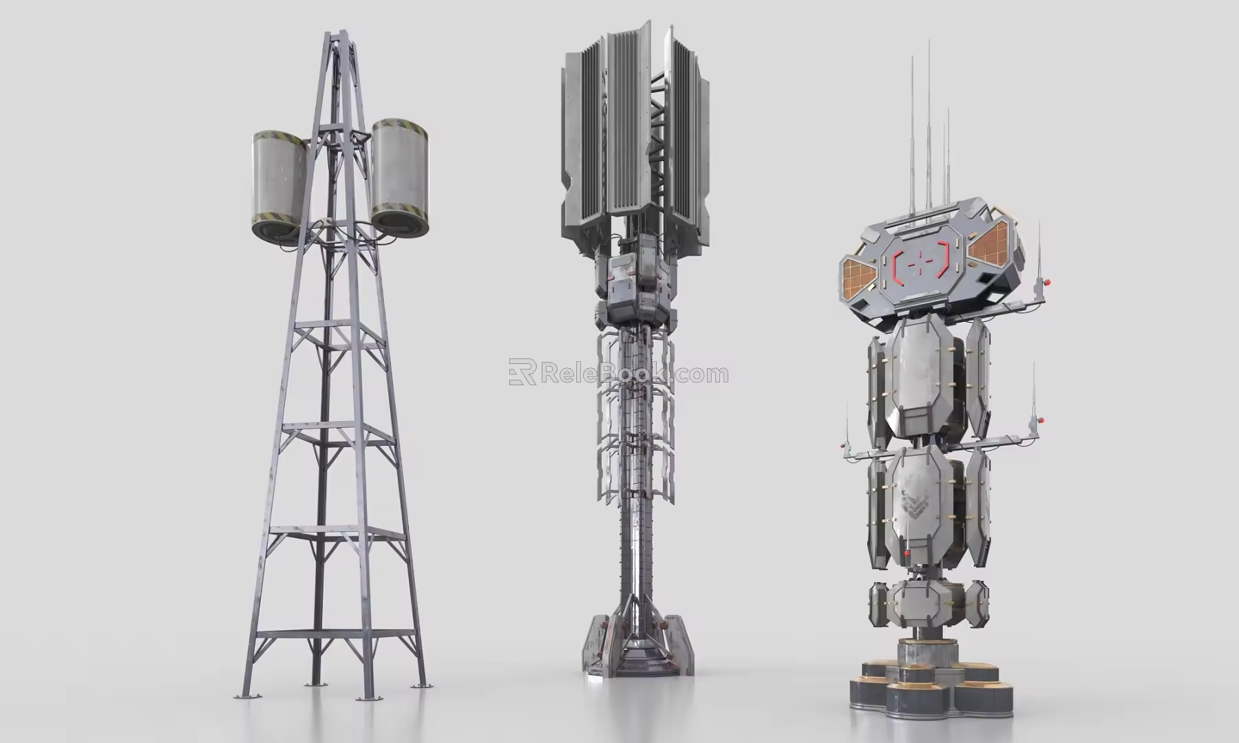 sci-fi signal tower 3d model