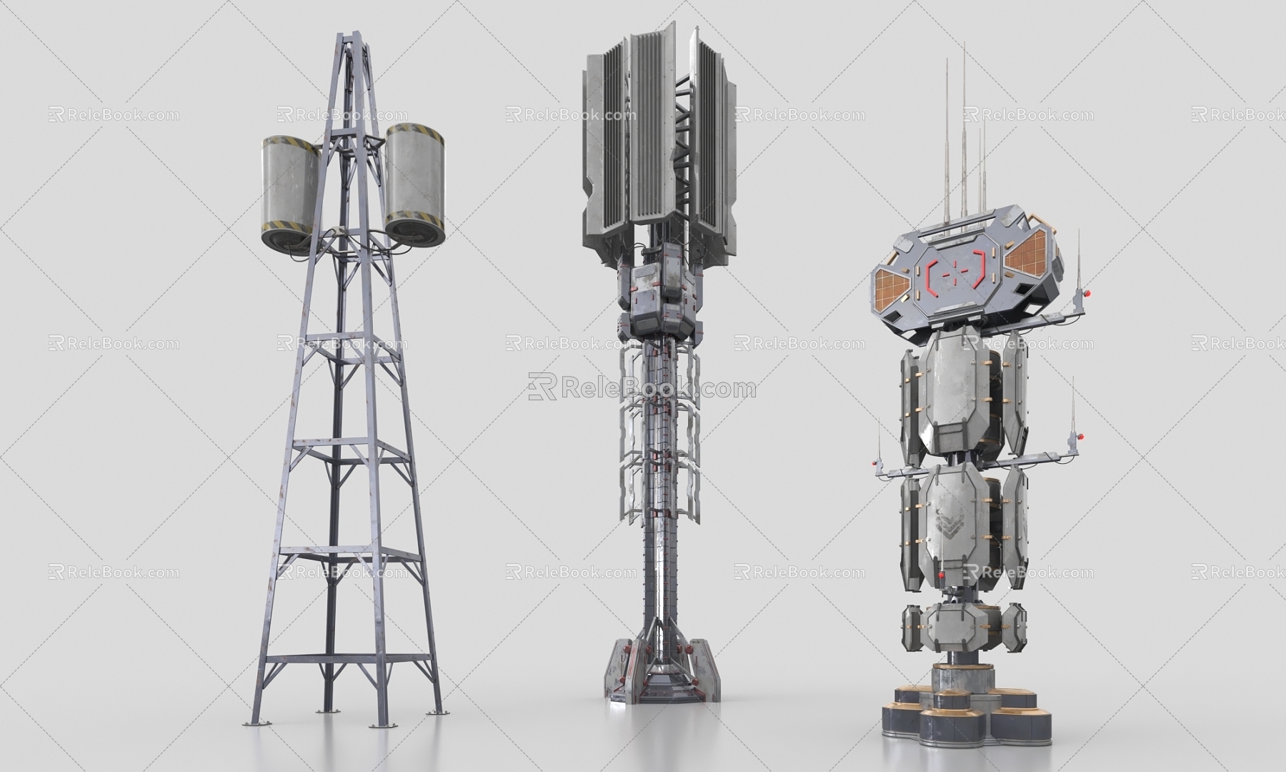 sci-fi signal tower model