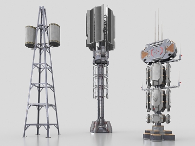 sci-fi signal tower model