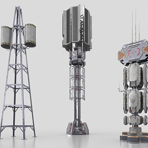 sci-fi signal tower 3d model