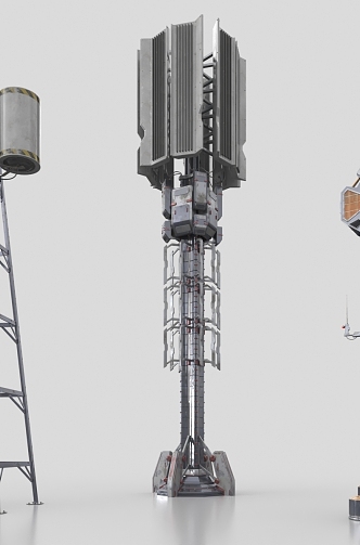 sci-fi signal tower 3d model