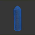 Rusted Cylindrical Metal Container With Domed Lid On Dark Background