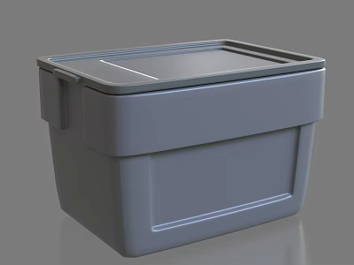 Gray Plastic Storage Bin With Secure Lid For Home Organization Use 3d model