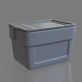 Gray Plastic Storage Bin With Secure Lid For Home Organization Use 3d model
