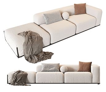 Modern Three-Seat Sofa 3d model