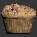 Delicious Freshly Baked Blueberry Muffin With Purple Swirls On Dark Background