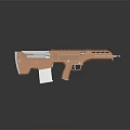 Orange Futuristic Assault Rifle Weapon With White Magazine And Modern Tactical Design