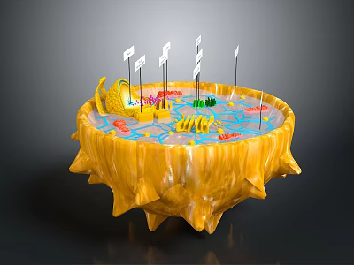 Laboratory Medical Device With Yellow Container Colored Samples And White Markers For Cell Culture 3d model