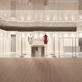 Modern Bright Clothing Store Interior With Display Mannequins Clothing Racks And Wooden Floors