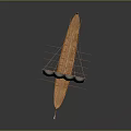 Ancient Traditional Wooden Sailed Watercraft With Oars And Detailed Hull Design