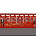 Ideal Check in Photo Spot with Red Background Photo Panel Male Female and Yellow Star