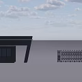 Modern Security Guard Booth with Windows and Retractable Security Gate Design
