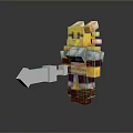 Pixelated Warrior Character With Yellow Armor And Large Sword Weapon