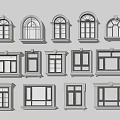Window cover window sliding window casement window 3d model