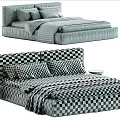Modern Bed Design With Linen Bedding Pillows And Soft Blanket Details