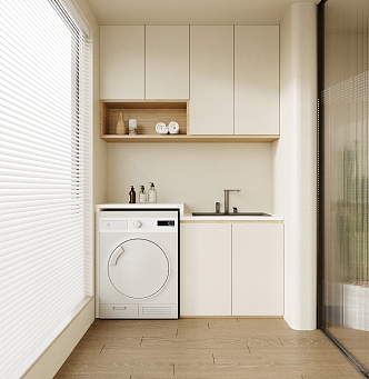 Modern Balcony Laundry Cabinet 3d model