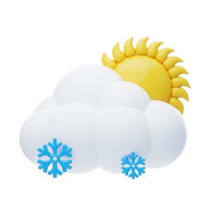 Modern Weather Icon Sun Clouds Cartoon Weather 3d model