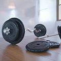 High Quality Durable Sports Equipment Dumbbell With Metal Bar And Black Weight Plates