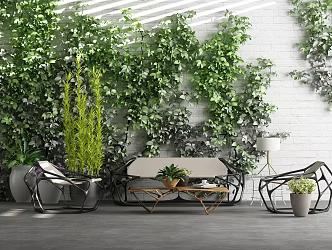 Modern Outdoor Sofa Garden Small View 3d model