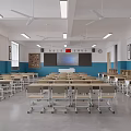 Classroom Primary School Classroom Primary School Table and Chair Combination 3d model