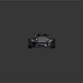 Sleek Silver Open Top Race Car With Yellow Seats And Green Wheels